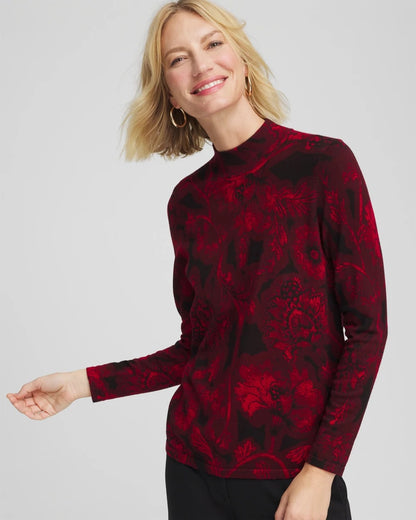 Chico's Best Price | Ella Printed Mockneck Sweater
