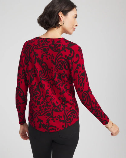 Chico's Everyday | Ella Printed V-Neck Sweater