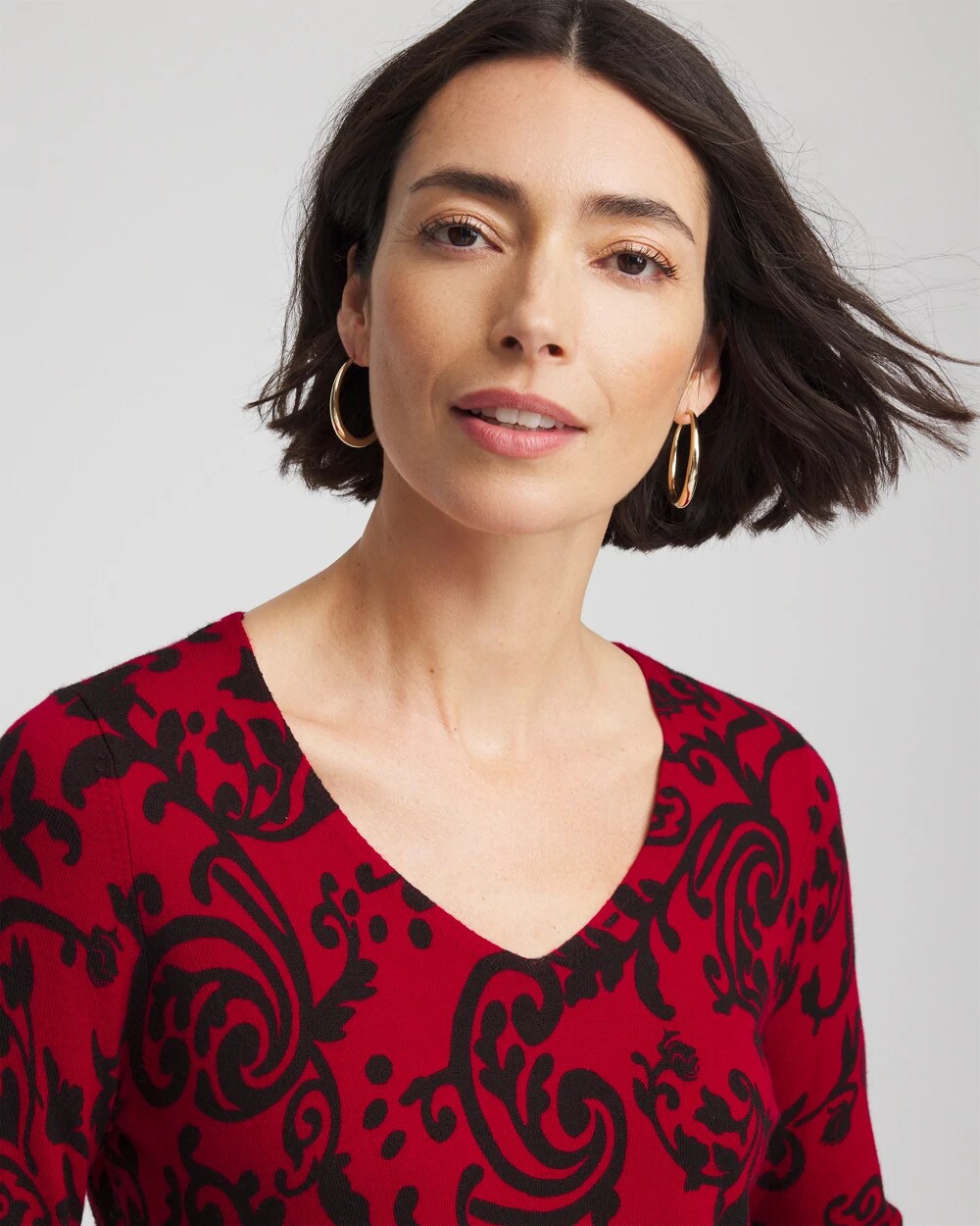 Chico's Everyday | Ella Printed V-Neck Sweater