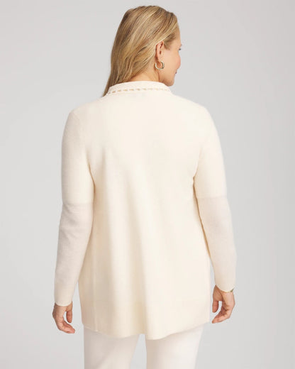Chico's Premium | Cashmere Pearl-Trim Cardigan