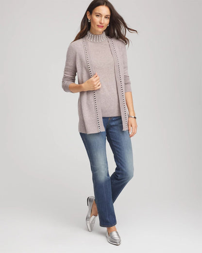 Chico's Premium | Cashmere Pearl Mockneck Sweater