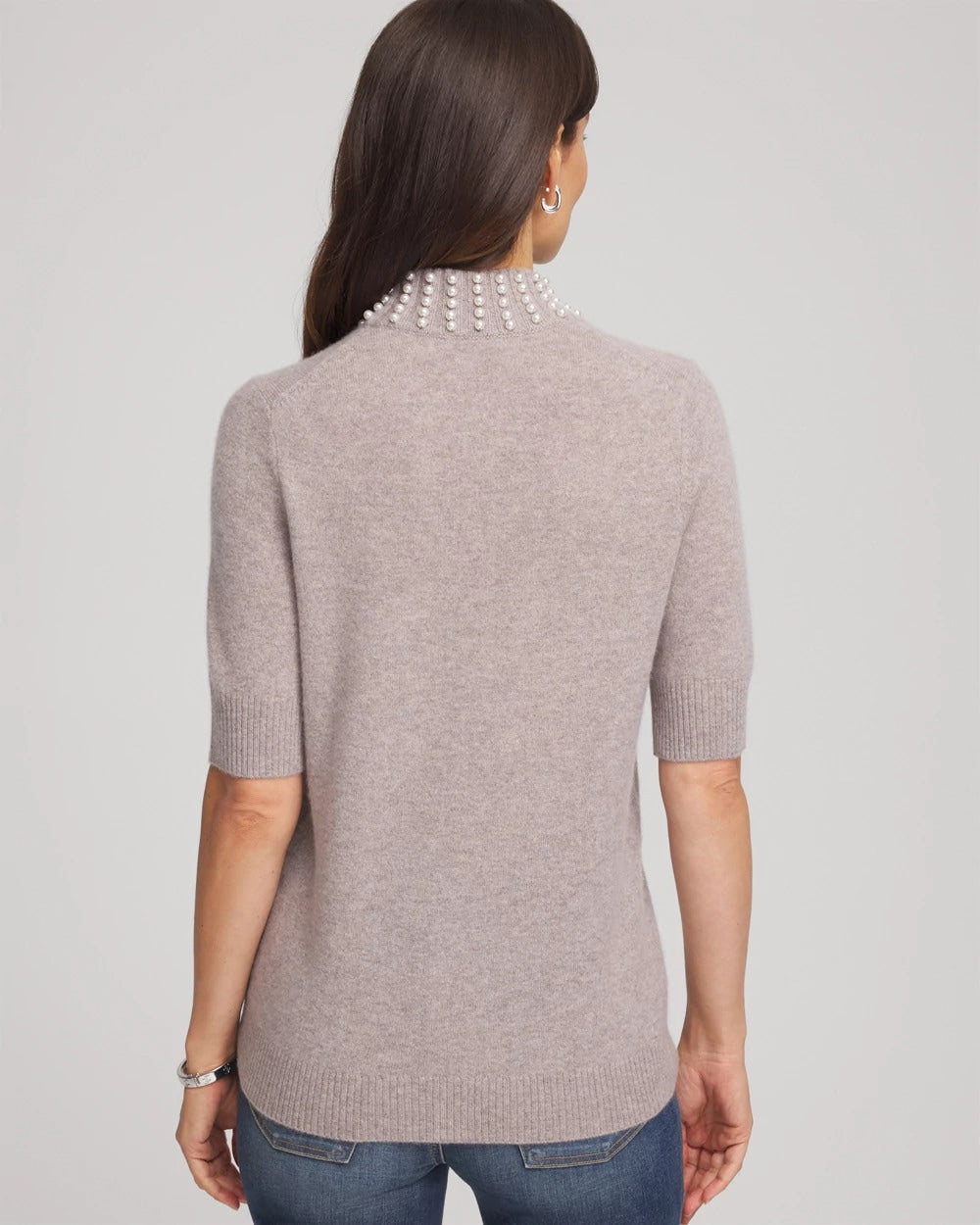 Chico's Premium | Cashmere Pearl Mockneck Sweater