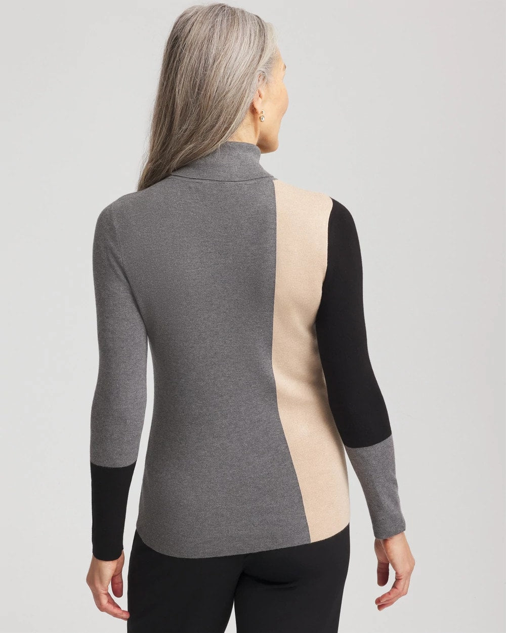 Chico's Signature | Ella Colorblock Intarsia Turtleneck Sweater