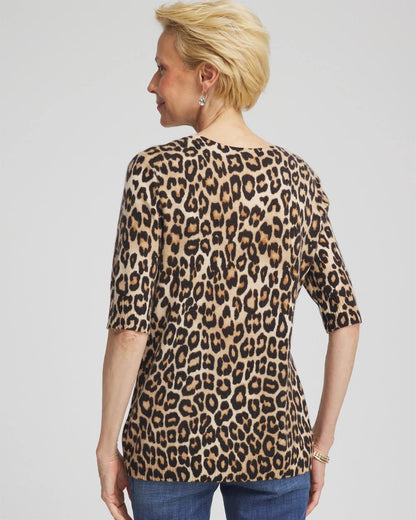 Chico's Trending | Cashmere Animal Elbow-Sleeve Pullover