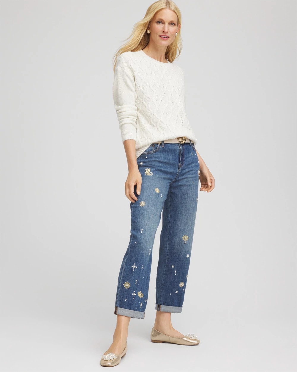 Chico's Trending | Embellished Cable Knit Sweater