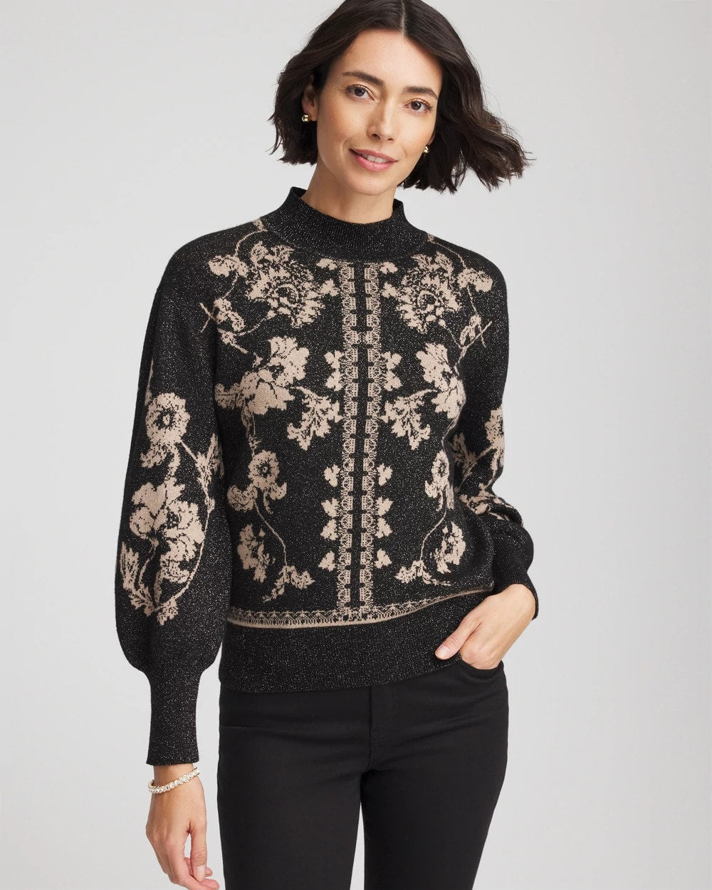 Chico's Best Price | Bryne Jacquard Mockneck Pullover