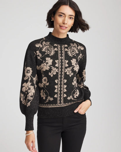 Chico's Best Price | Bryne Jacquard Mockneck Pullover