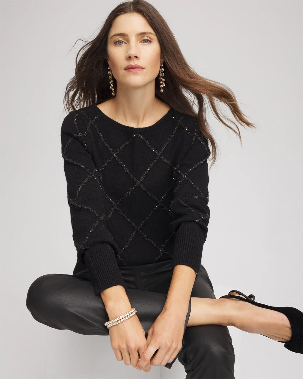 Chico's Great Value | Sparkling Diamonds Pullover Sweater