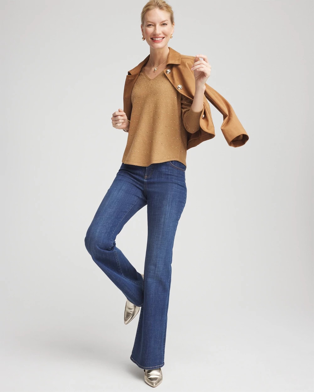 Chico's Great Value | Ella V-Neck Embellished Pullover Sweater