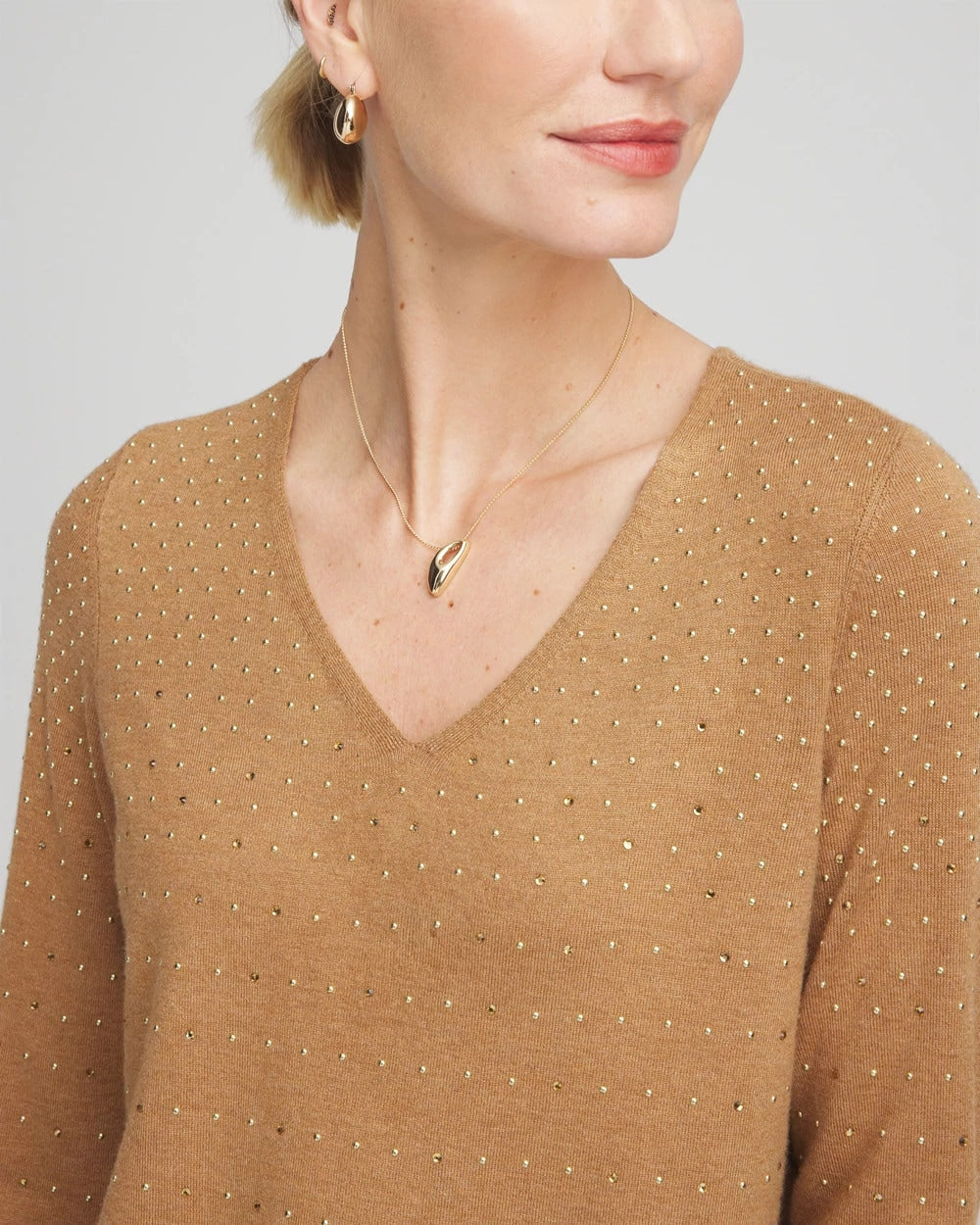 Chico's Great Value | Ella V-Neck Embellished Pullover Sweater