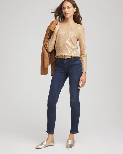 Chico's Special Offer | Ella Boatneck Foiled Pullover Sweater
