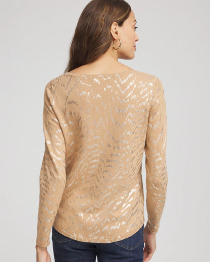Chico's Special Offer | Ella Boatneck Foiled Pullover Sweater
