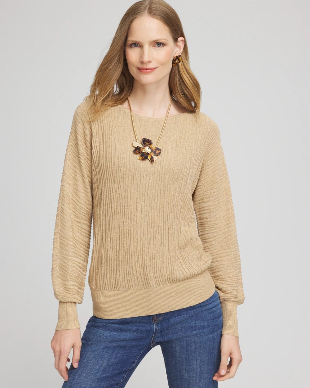 Chico's Best Seller | Textured Zebra Print Dolman Sleeve Sweater