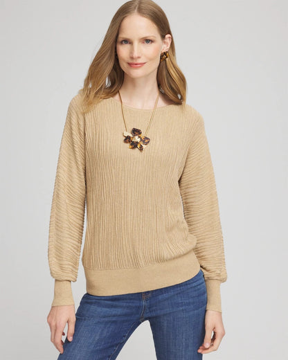 Chico's Best Seller | Textured Zebra Print Dolman Sleeve Sweater