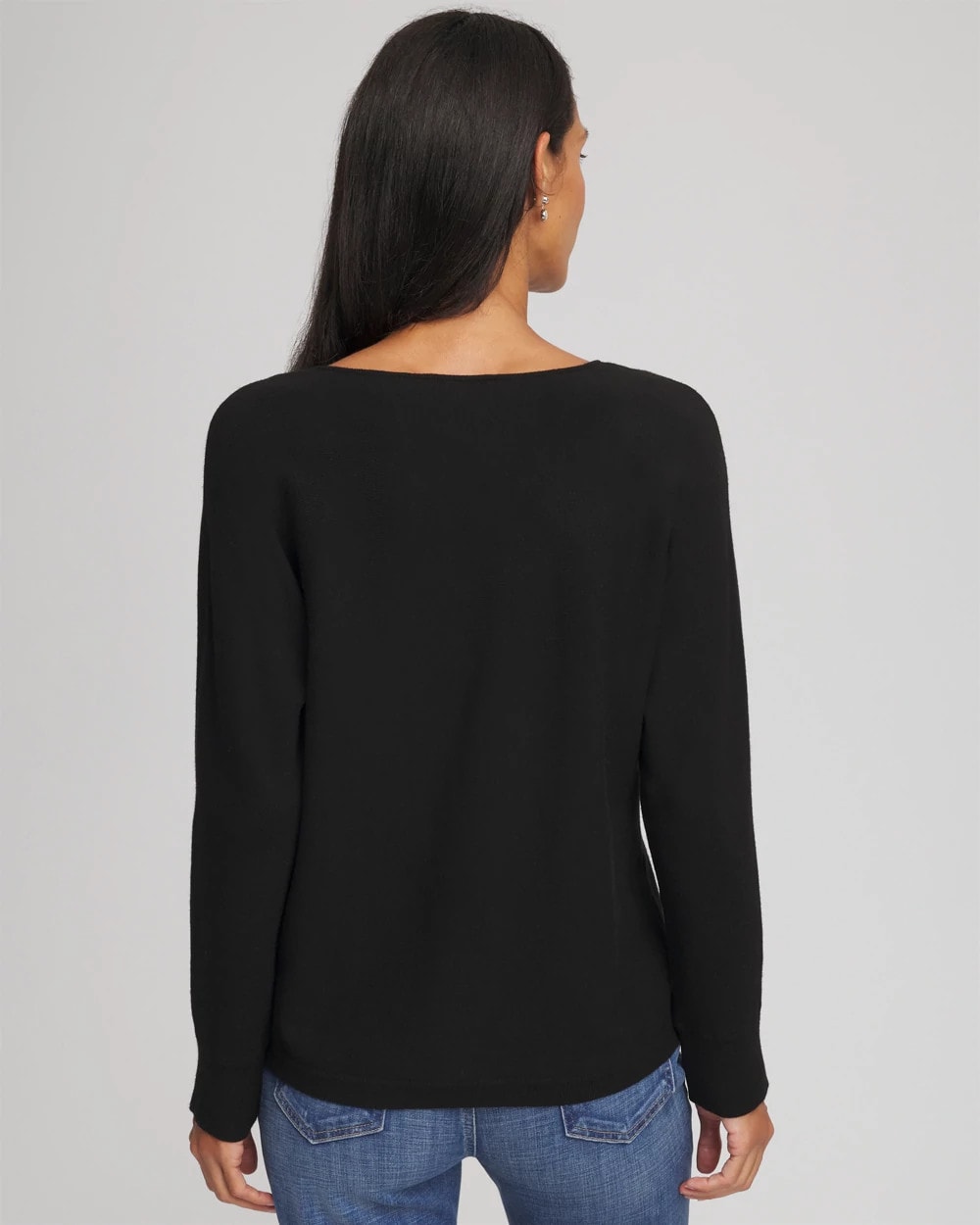 Chico's Classic | Floral Embellished Dolman V-Neck Pullover