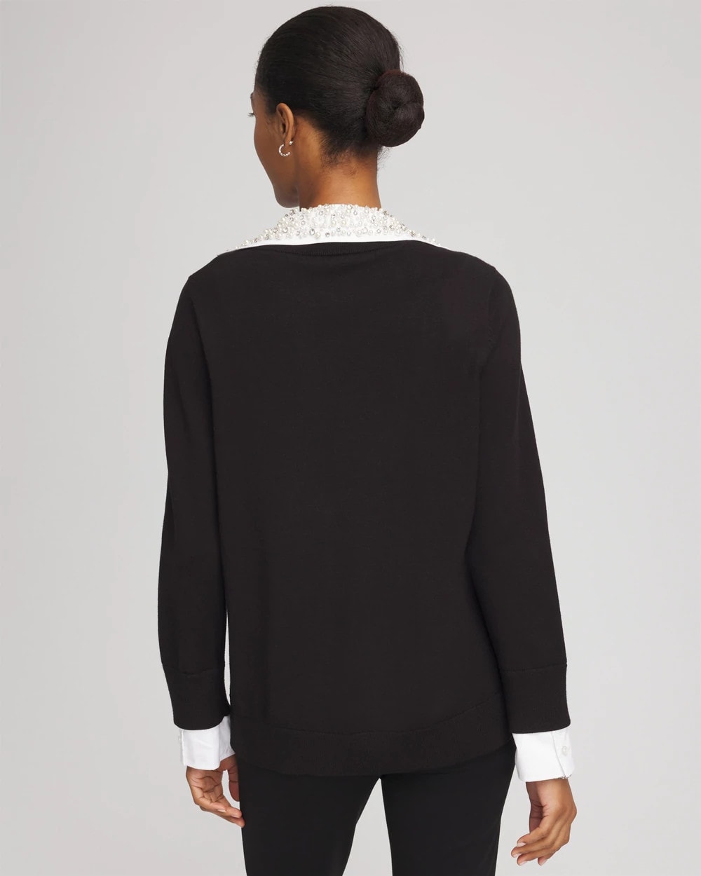 Chico's Great Value | Embellished Layered Collar Shirt Sweater