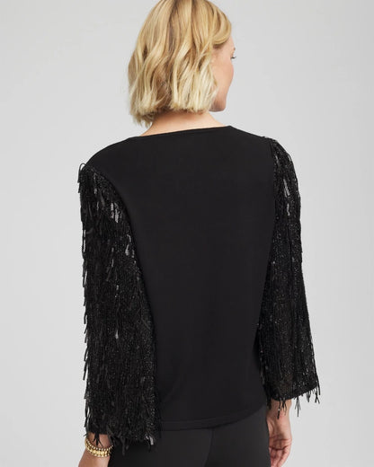 Chico's Discount | Fringe Sequins Pullover Sweater