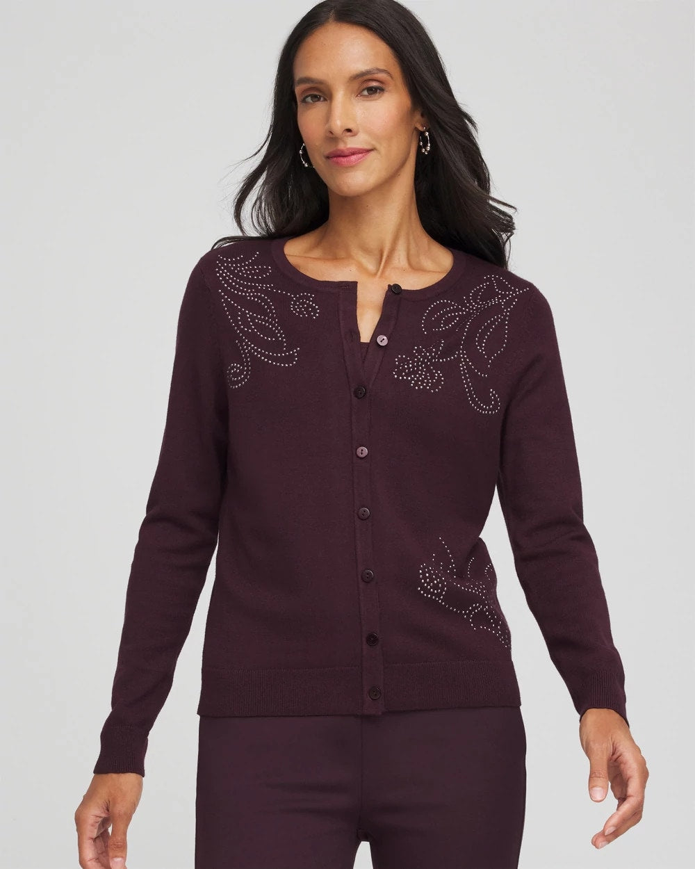 Chico's Latest | Embellished Crewneck Cardigan