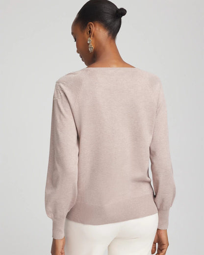 Chico's Essential | Embroidered Pull-Over Boatneck Sweater