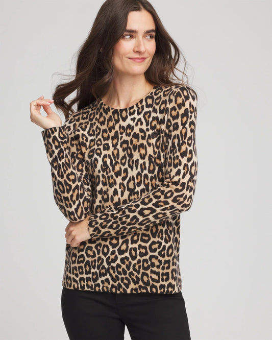 Chico's Deals | Cashmere Animal Long-Sleeve Pullover Sweater