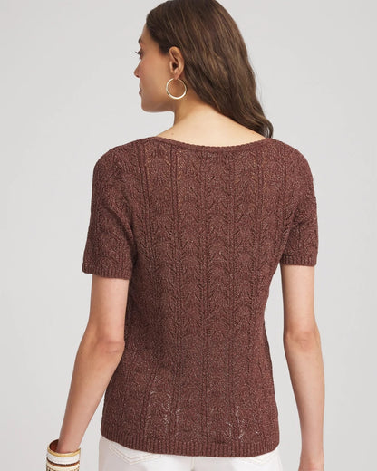 Chico's Smart Buy | Pointelle Square-Neck Pullover Sweater