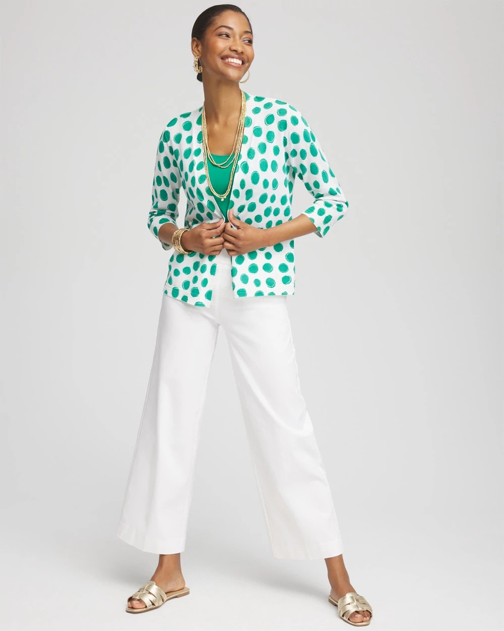 Chico's Essential | Polka-Dot Summer Romance Short Cardigan