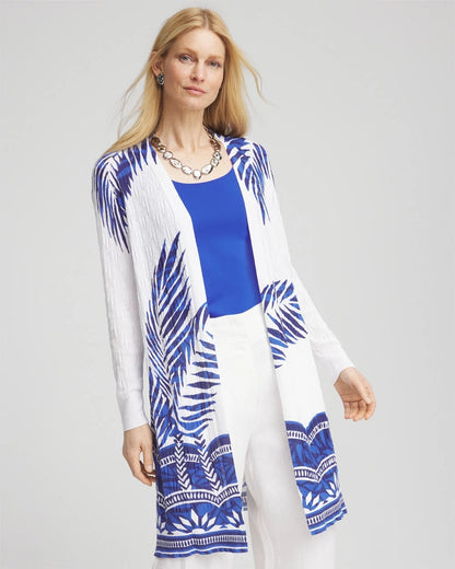 Chico's Exclusive | Island Motif Pointelle Long Cardigan