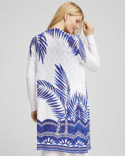 Chico's Exclusive | Island Motif Pointelle Long Cardigan
