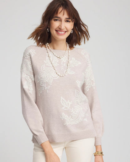 Chico's Deals | Embroidered Boatneck Sweater