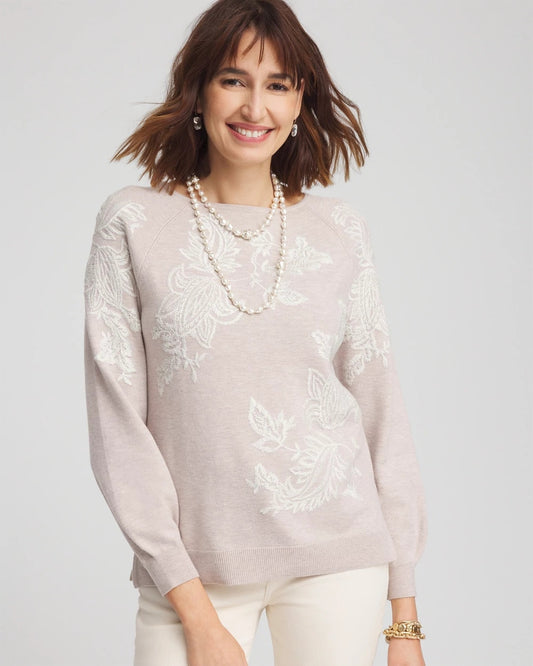 Chico's Deals | Embroidered Boatneck Sweater