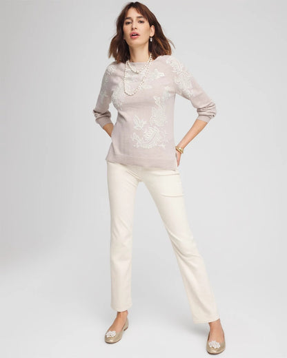 Chico's Deals | Embroidered Boatneck Sweater