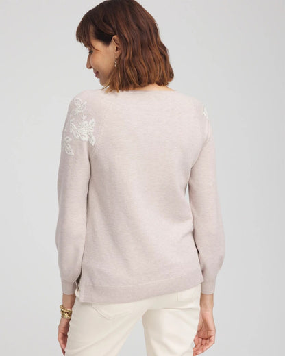 Chico's Deals | Embroidered Boatneck Sweater