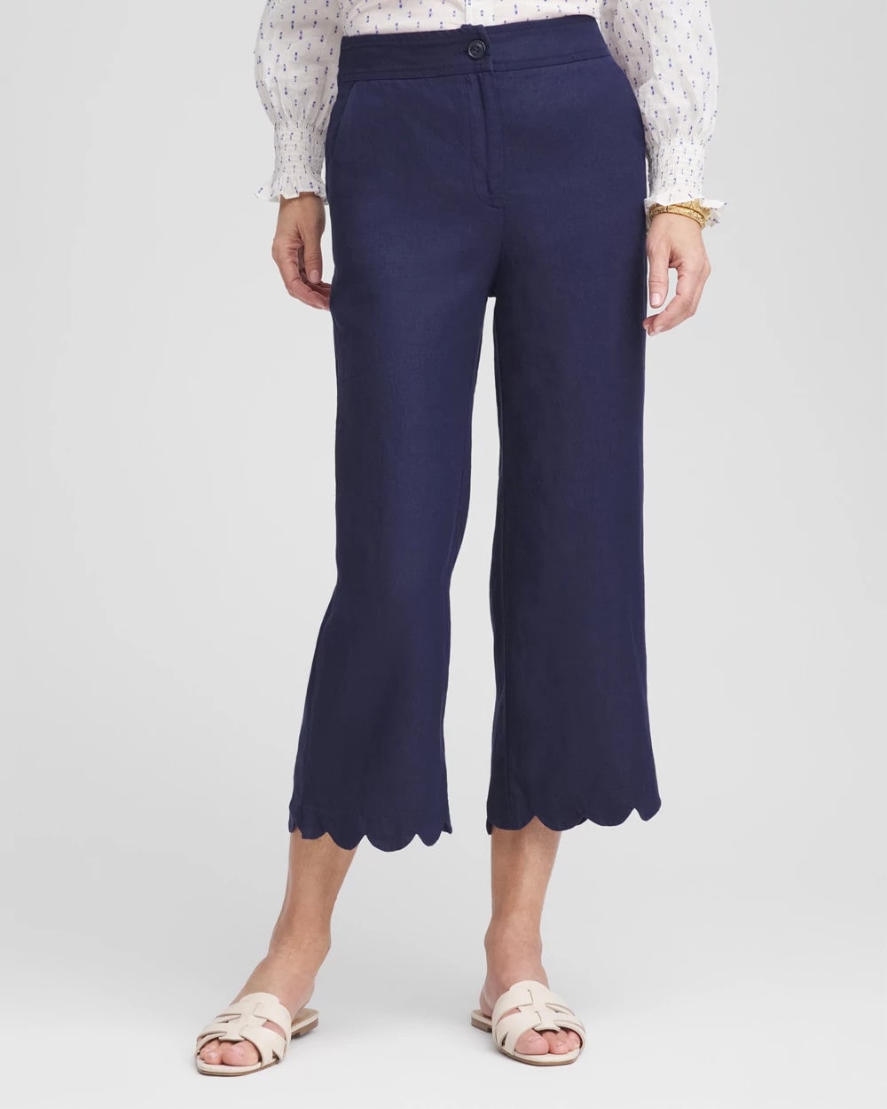 Chico's Featured | Linen Scallop Hem Crop Pants