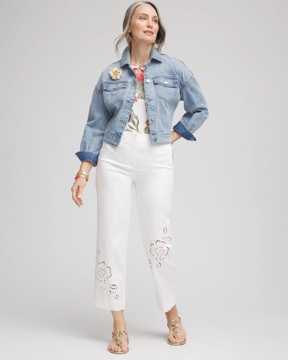 Chico's Popular | Sateen Cutout Cropped Pants