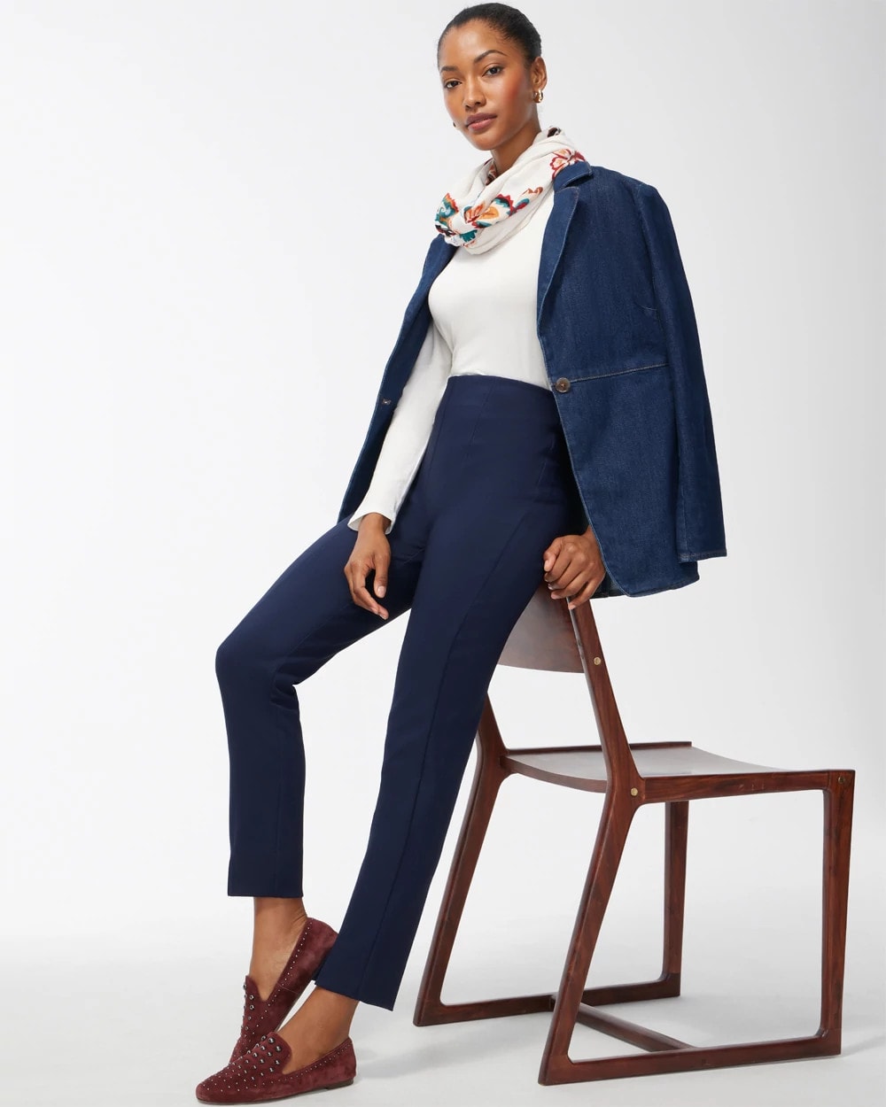 Chico's Exclusive | Bi-Stretch Front Seam Slit Ankle Pants