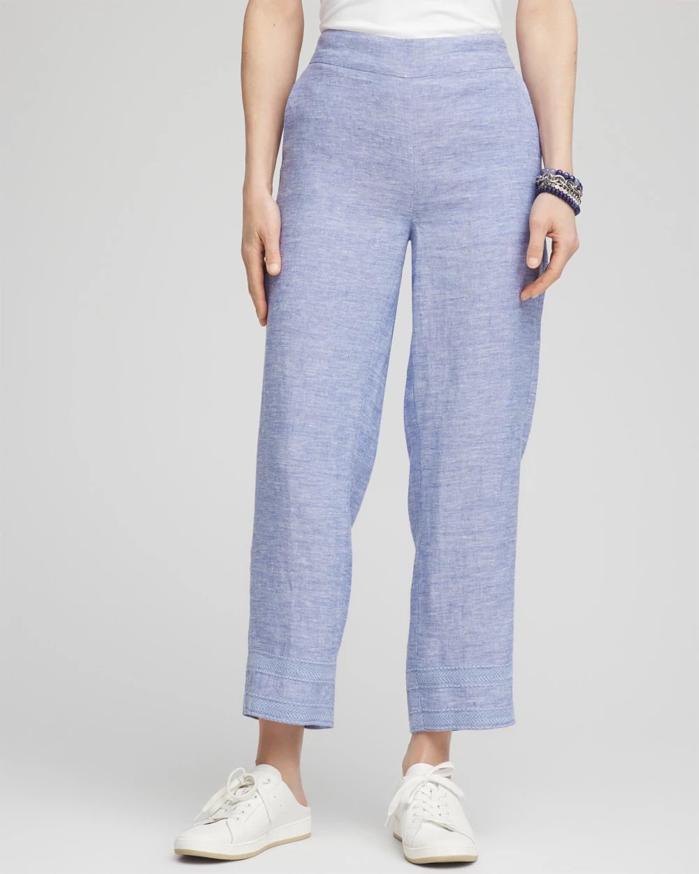Chico's Classic | Linen Pull On Waist Cropped Pants