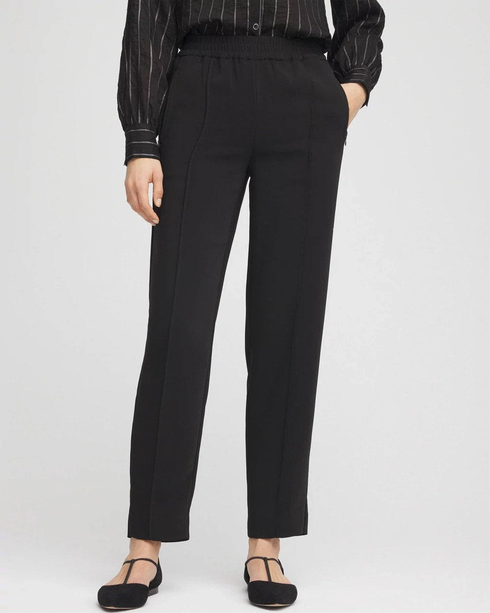 Chico's Trending | Crepe Side-Zip Tapered Ankle Pants