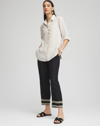 Chico's Special Offer | Linen Elastic Waist Cropped Pants