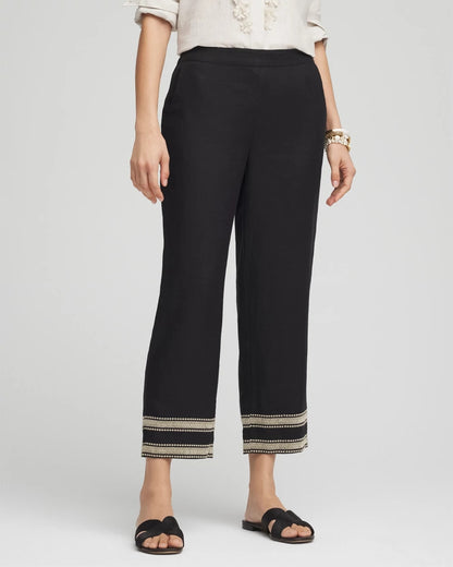 Chico's Special Offer | Linen Elastic Waist Cropped Pants