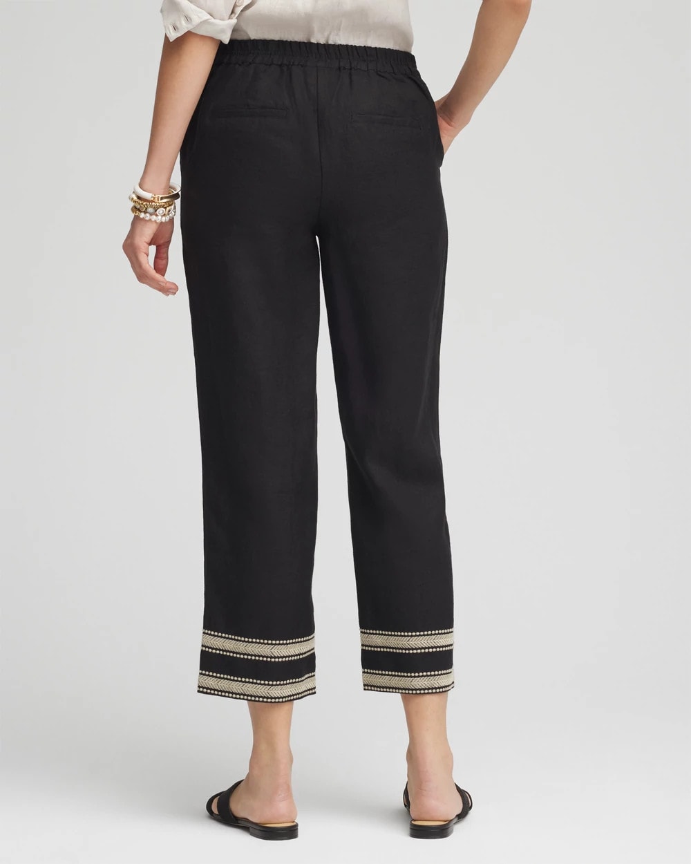 Chico's Special Offer | Linen Elastic Waist Cropped Pants