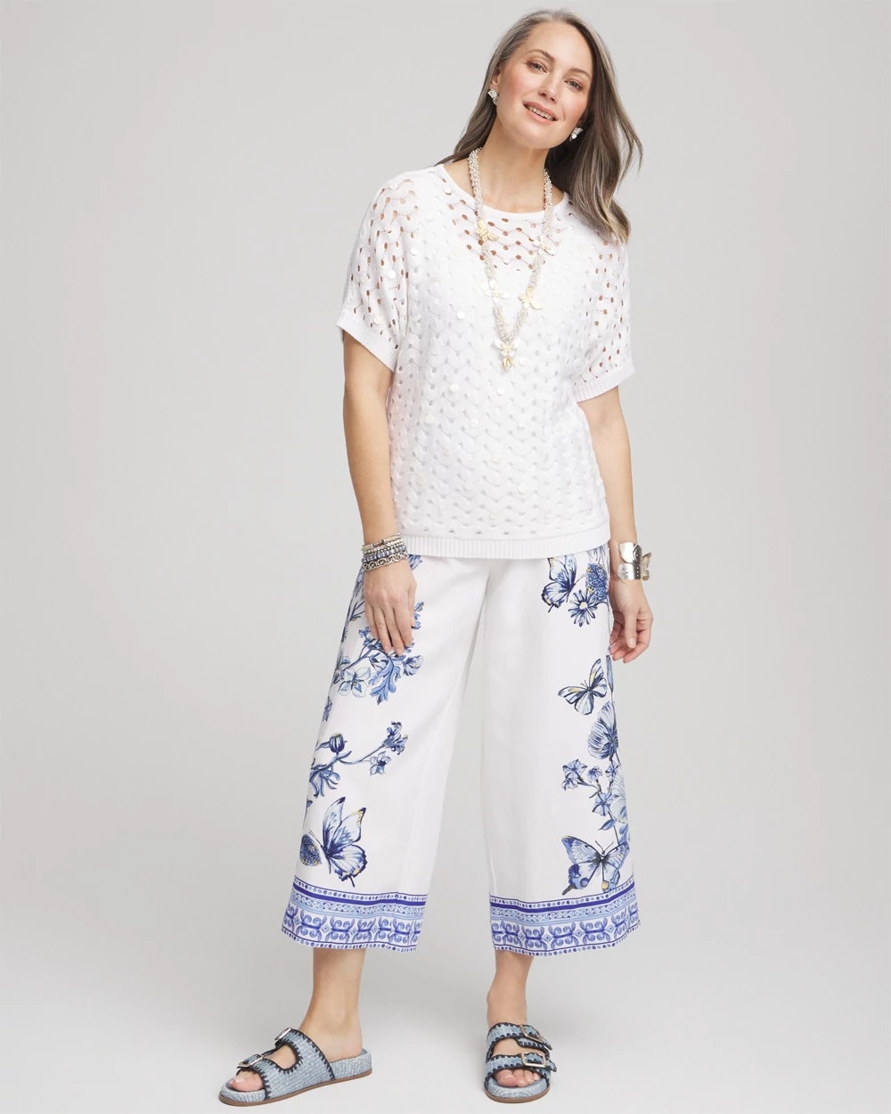 Chico's Best Price | Butterfly Pull-On Linen Cropped Pants