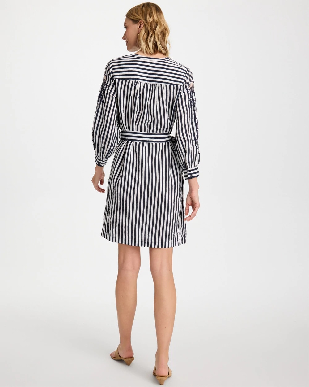 Chico's Trusted | Embroidered Striped Dress