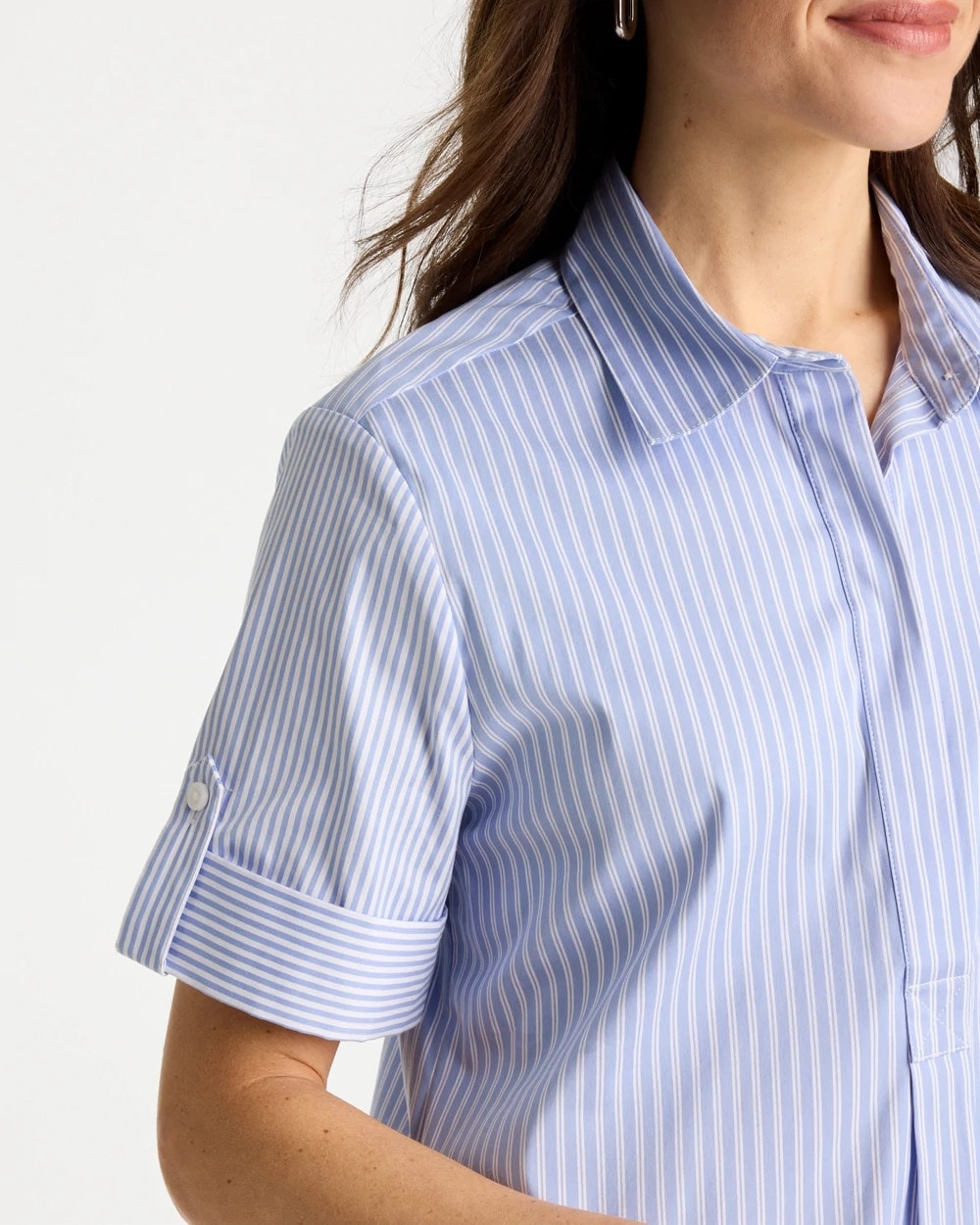 Chico's Best Price | Popover Striped Tiered Poplin Dress