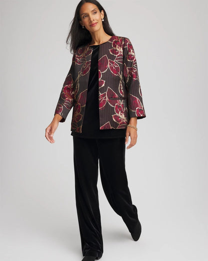 Chico's Everyday | Travelers™ Collection Jacquard Foiled Floral Jacket