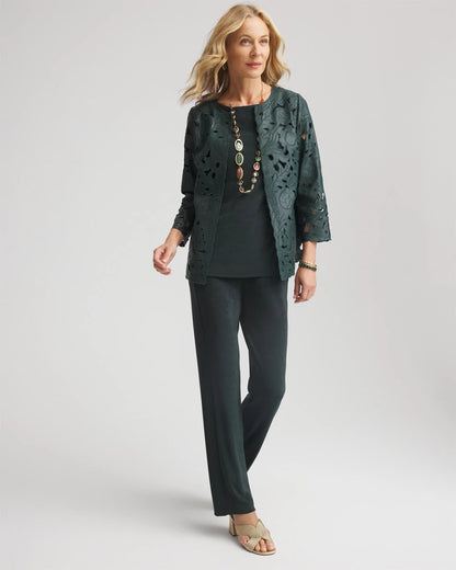 Chico's Recommended | Travelers™ Collection Faux Leather Floral Jacket