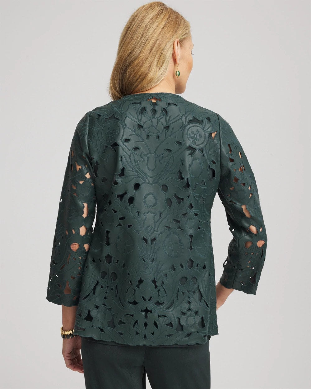 Chico's Recommended | Travelers™ Collection Faux Leather Floral Jacket