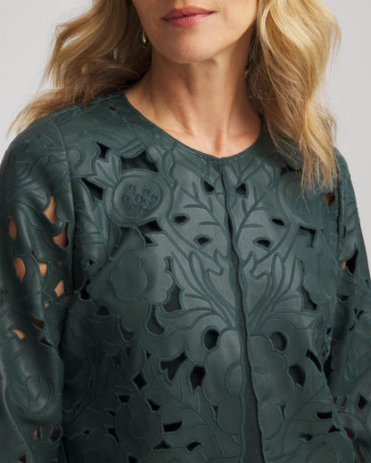Chico's Recommended | Travelers™ Collection Faux Leather Floral Jacket