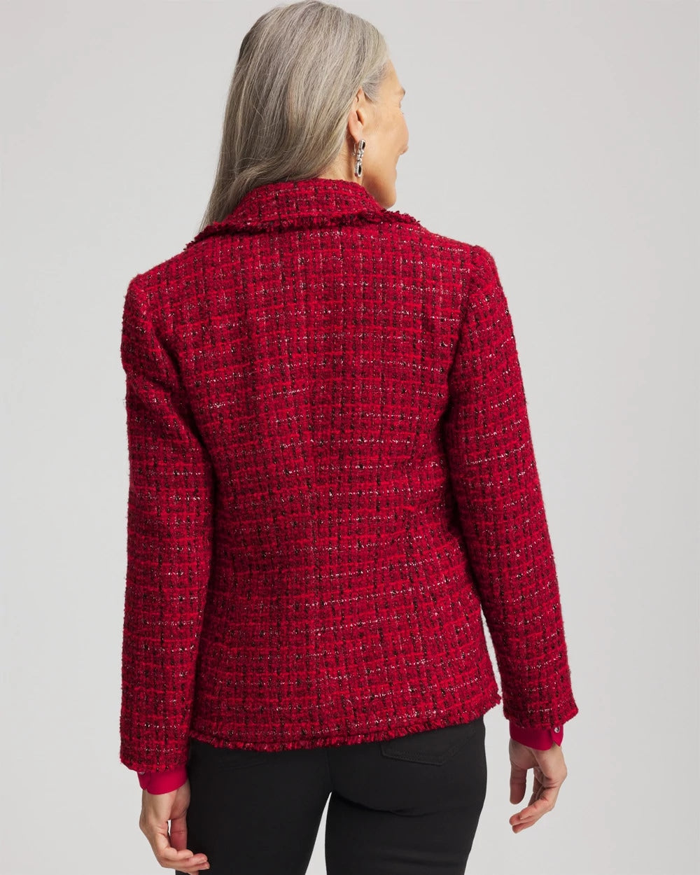 Chico's Signature | Red Tweed Sequins Blazer