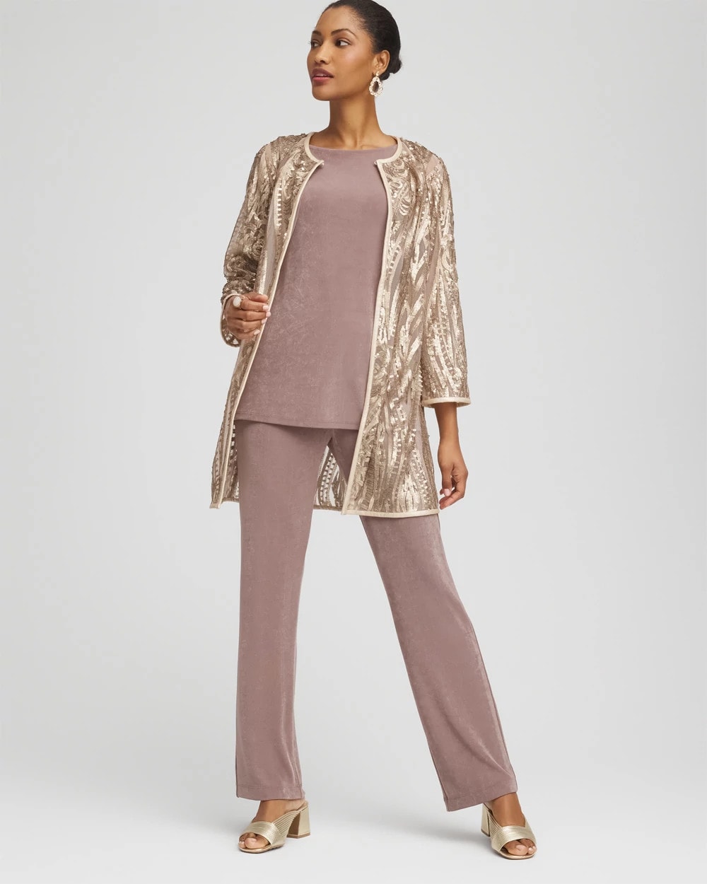 Chico's Best Seller | Travelers™ Collection Champagne Sequins Jacket