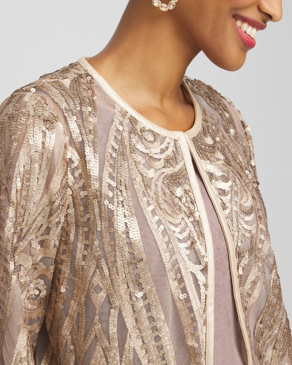 Chico's Best Seller | Travelers™ Collection Champagne Sequins Jacket